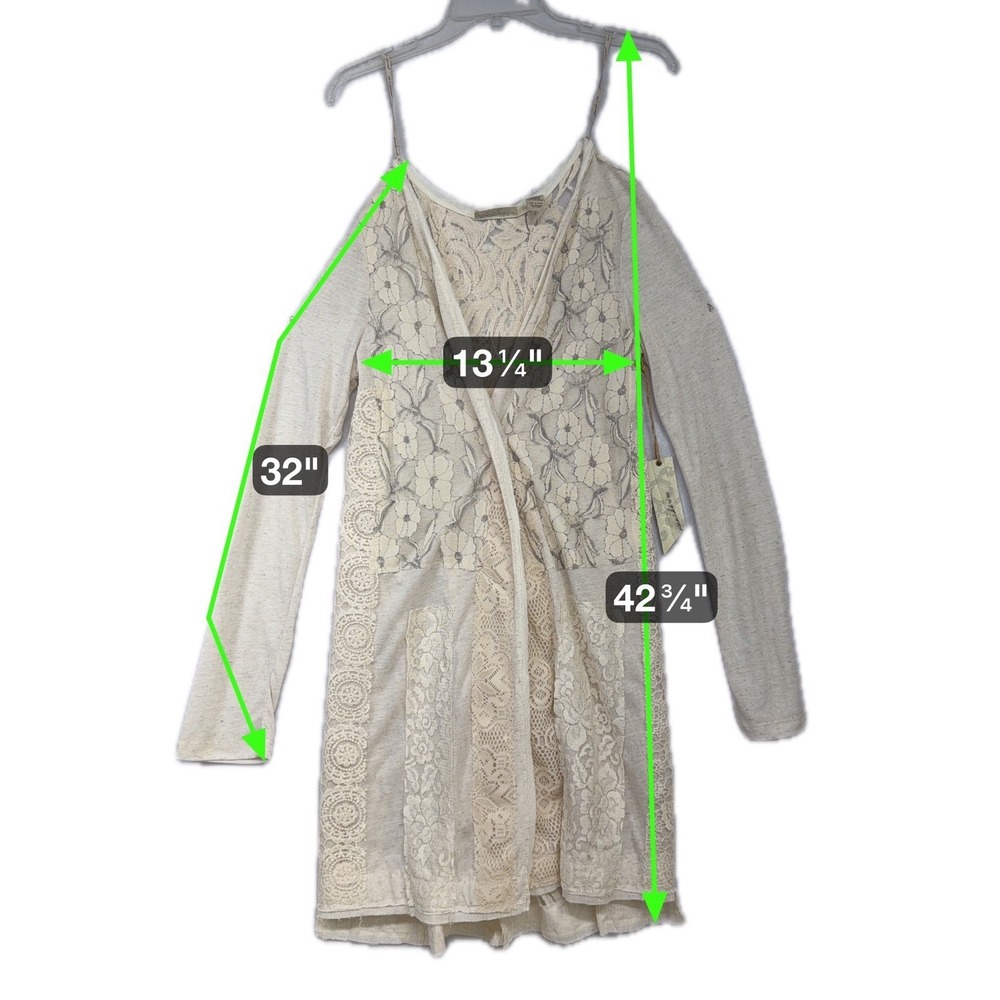 Gimmicks Y2K Boho Lace Longline Cardigan Sheer Romantic‎ Festival Top S - Picture 6 of 7